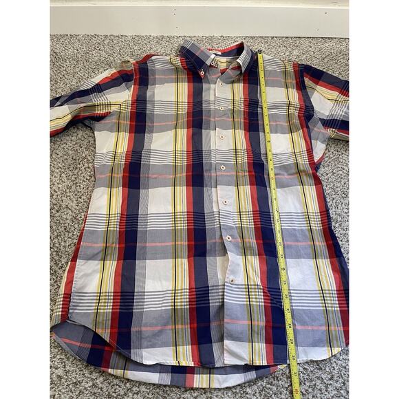 Peter Millar Mens Size Large Plaid Weekender Finish Short Sleeve Shirt - Picture 7 of 8